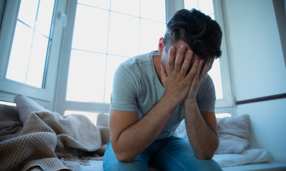 Man having fear of starting addiction treatment