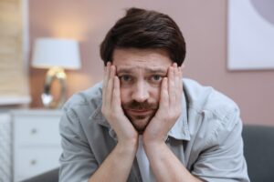 Man with anxiety problems