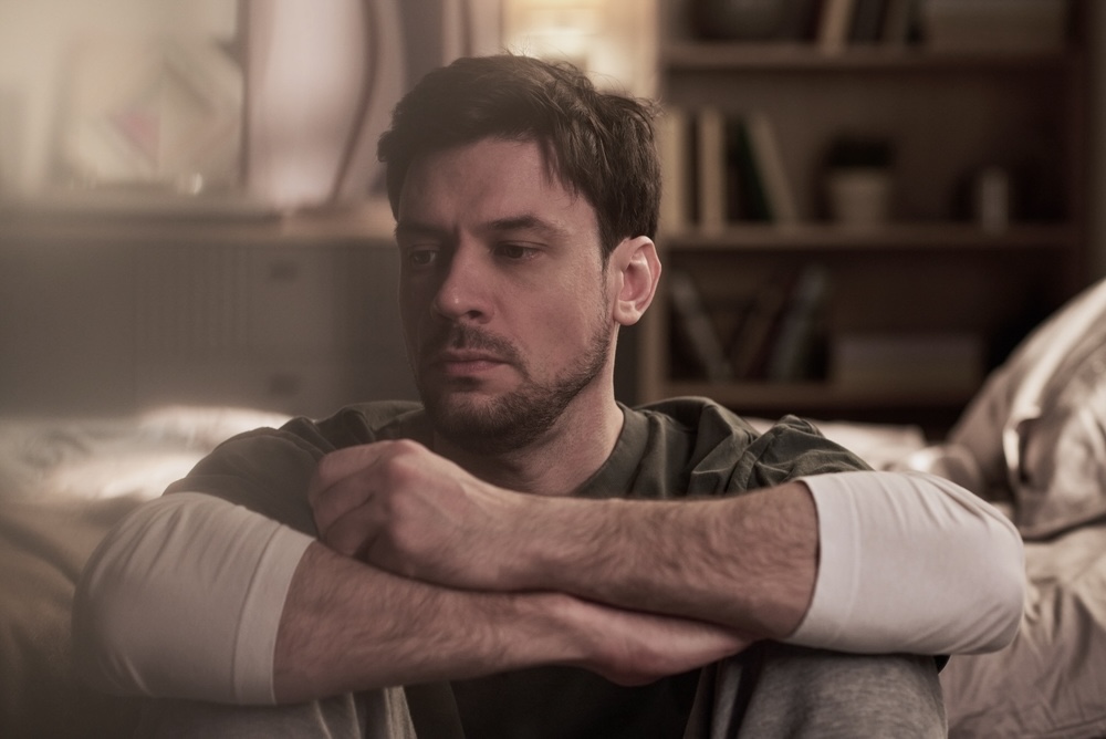 Man facing addiction and depression problems